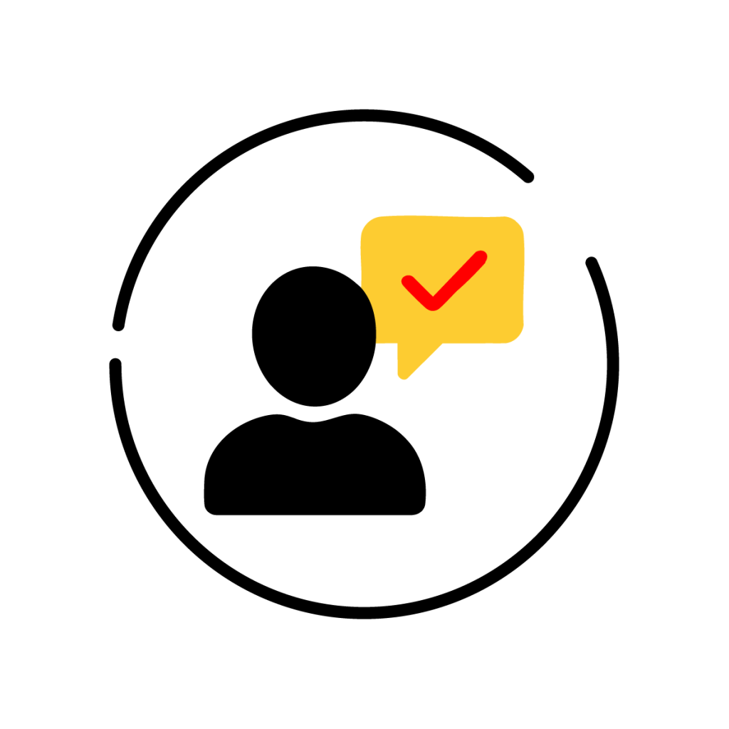We’ll Touch Base + Confirm Icon